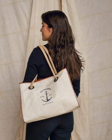 Seaside Tote Classic Yachting Recycled Sail - Image 11