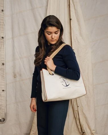Seaside Tote Classic Yachting Recycled Sail - Image 13