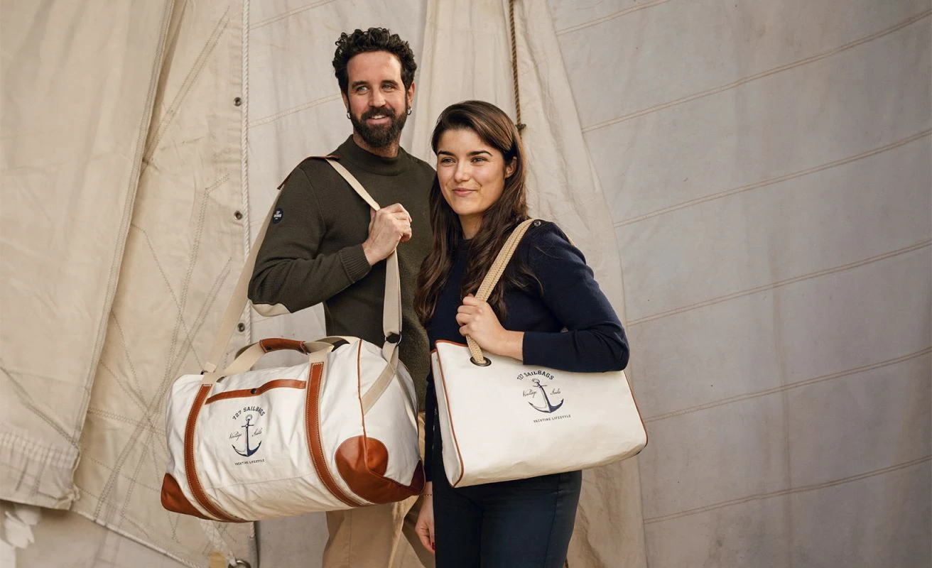 Seaside Tote Classic Yachting Recycled Sail - Image 3