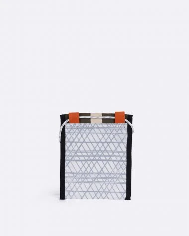 Skate Cross-body Bag Khaki And Orange Recycled Sail - Image 2