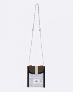 Skate Cross-body Bag Khaki And Orange Recycled Sail