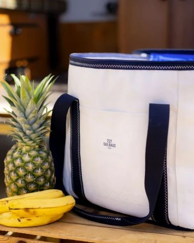 Soft Cooler White And Navy Recycled Sail - Image 12