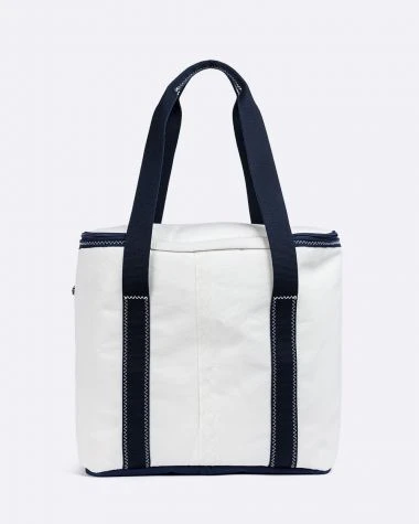Soft Cooler White And Navy Recycled Sail - Image 4