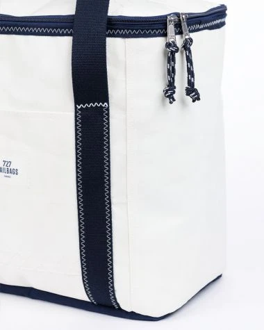 Soft Cooler White And Navy Recycled Sail - Image 6