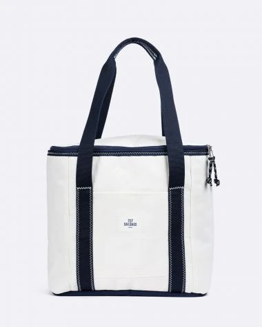 Soft Cooler White And Navy Recycled Sail