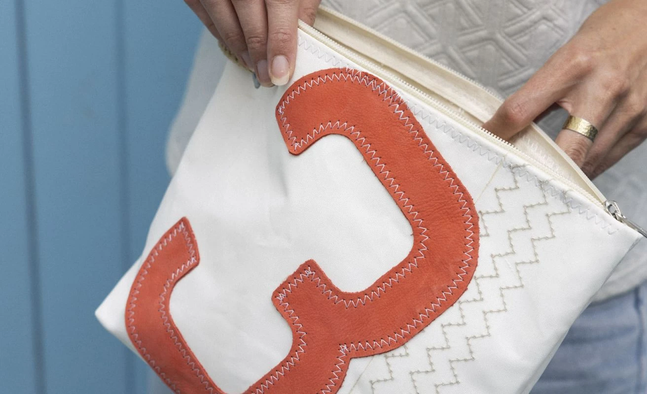 The Midinette Coral Leather Recycled Sail - Image 3