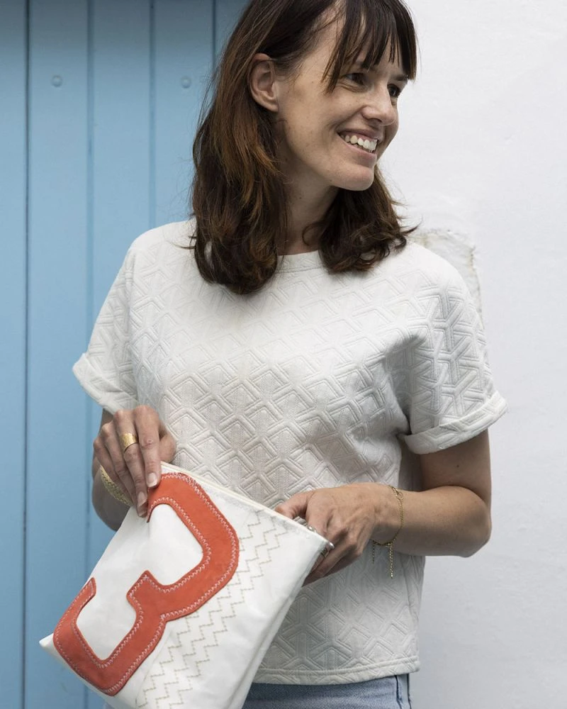 The Midinette Coral Leather Recycled Sail - Image 8