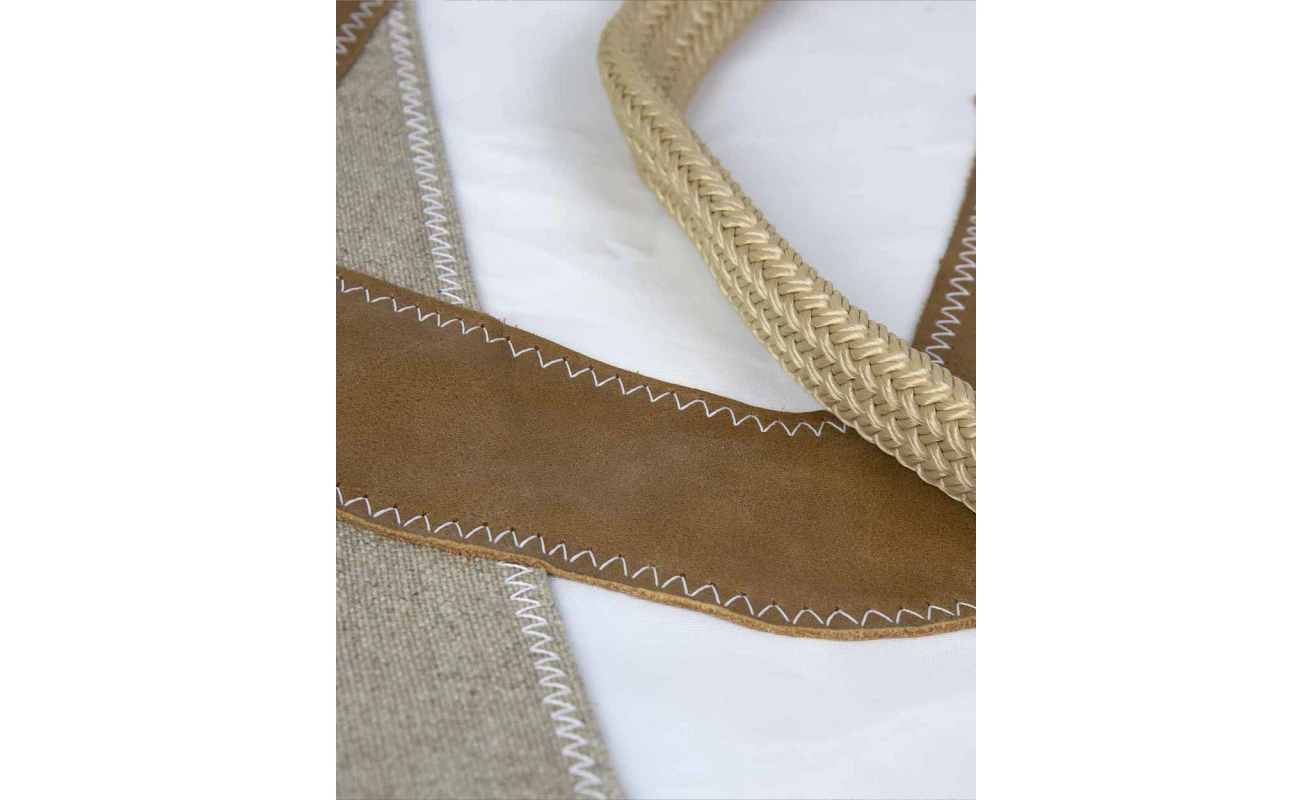 Carla Travel Bag Linen And Leather Recycled Sail - Image 3