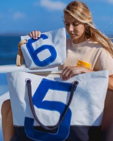 Carla Travel Bag Navy Blue Recycled Sail - Image 4