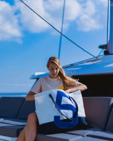 Carla Travel Bag Navy Blue Recycled Sail - Image 6