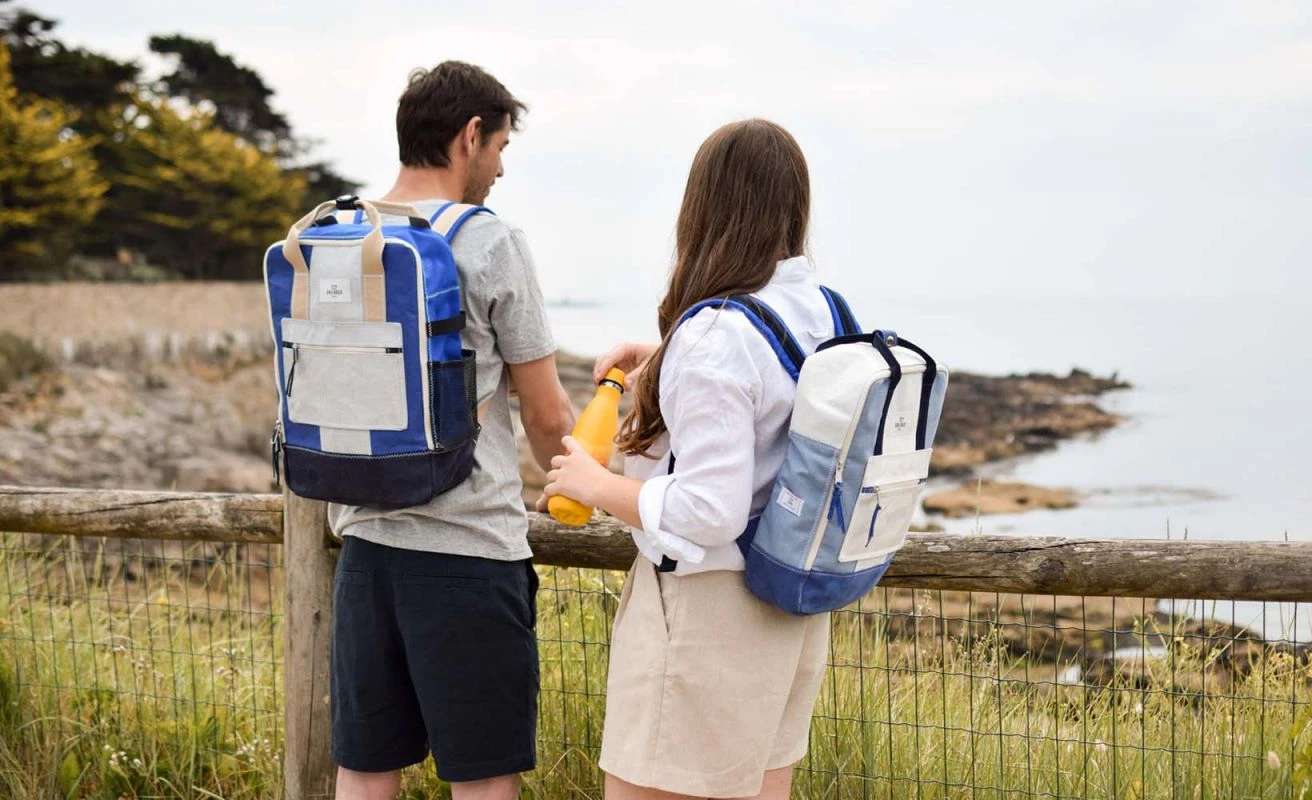Wally Backpack Blue Recycled Sail - Image 3