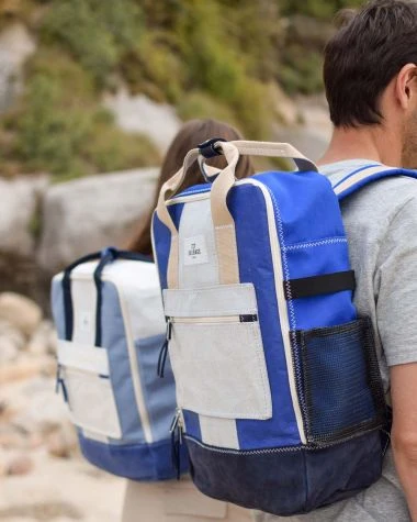 Wally Backpack Blue Recycled Sail - Image 7