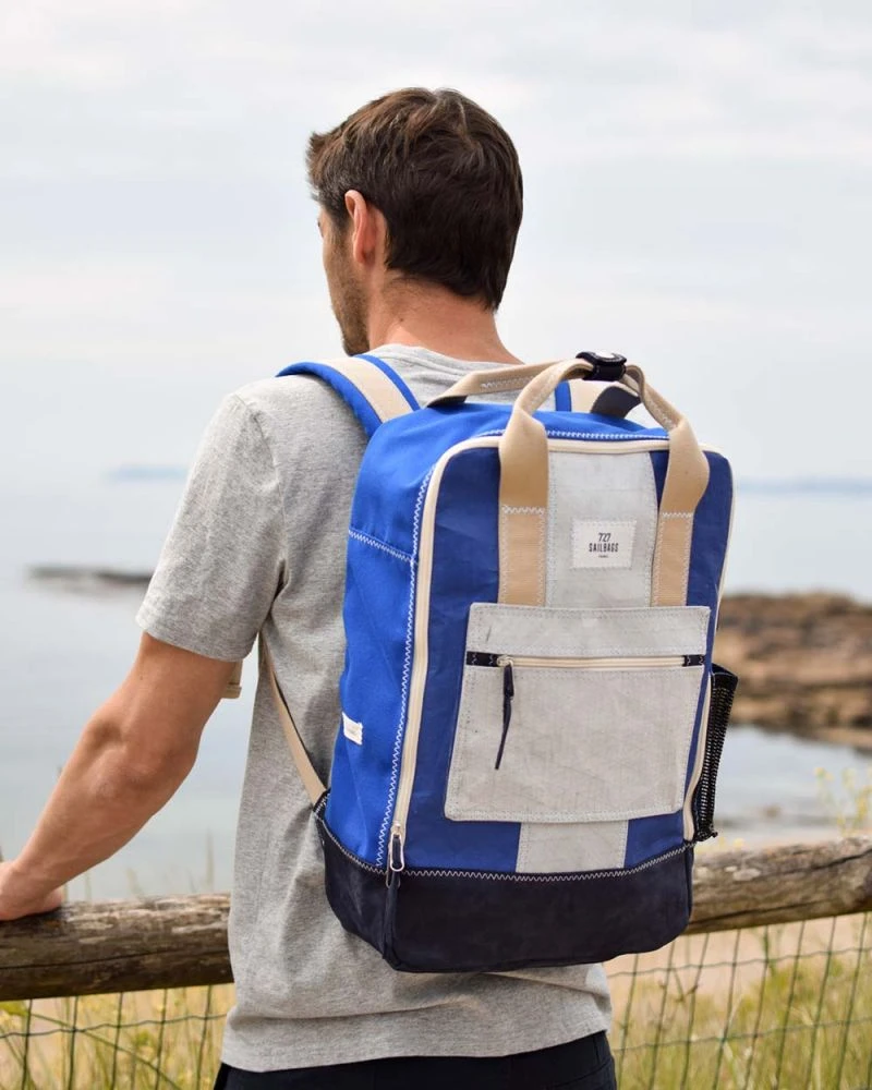 Wally Backpack Blue Recycled Sail - Image 8