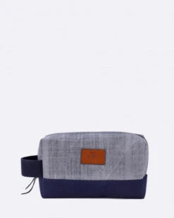 Windy Toiletry Bag Blue And Grey Recycled Sail