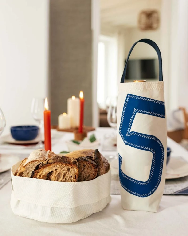 Wine Bag 5 Blue Recycled Sail - Image 8
