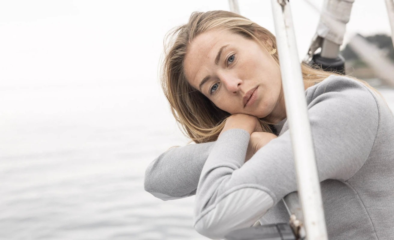 Women's Sailor Sweater Merino Wool Grey Recycled Sail - Image 3