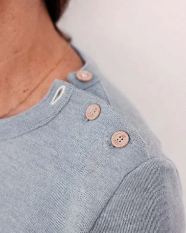 Women's Sailor Sweater Merino Wool Grey Recycled Sail - Image 5