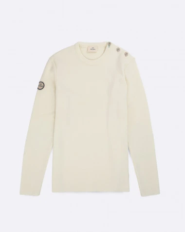 Women's Sailor Sweater Merino Wool White Recycled Sail - Image 2