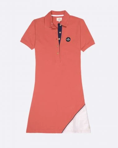 Yachting Polo Dress Coral Recycled Sail