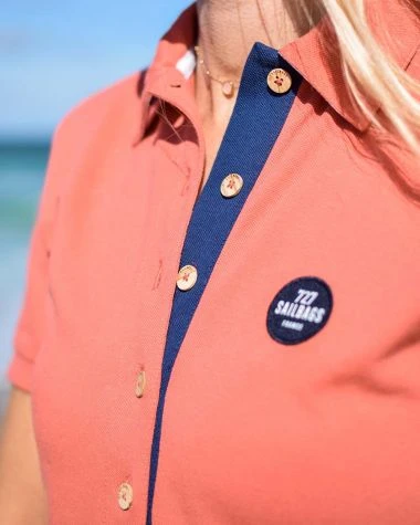 Yachting Polo Dress Coral Recycled Sail - Image 6