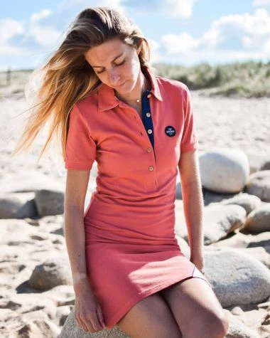 Yachting Polo Dress Coral Recycled Sail - Image 7